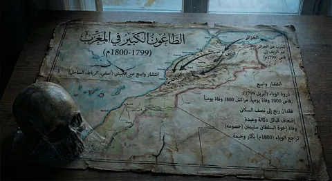 Map of Morocco during the 1799–1800 plague