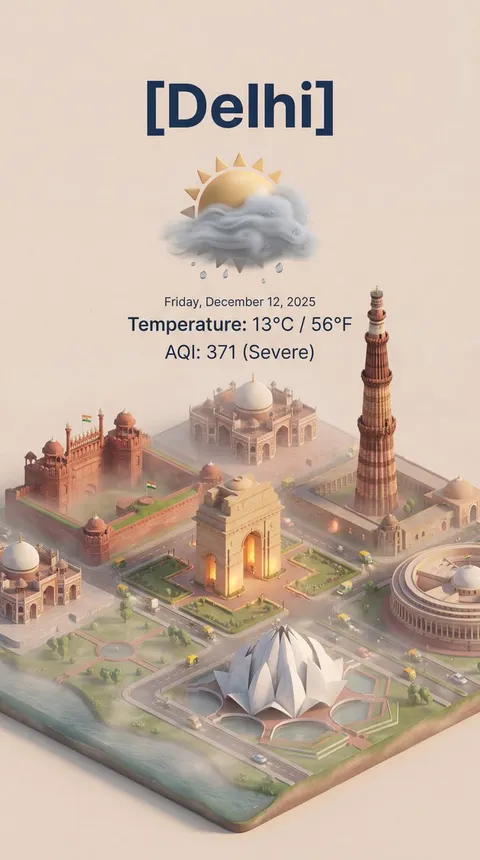 Isometric 3D Cartoon Scene of a City