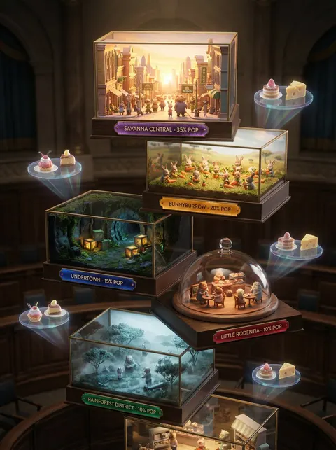High-Fashion Zootopia Miniature Visualization