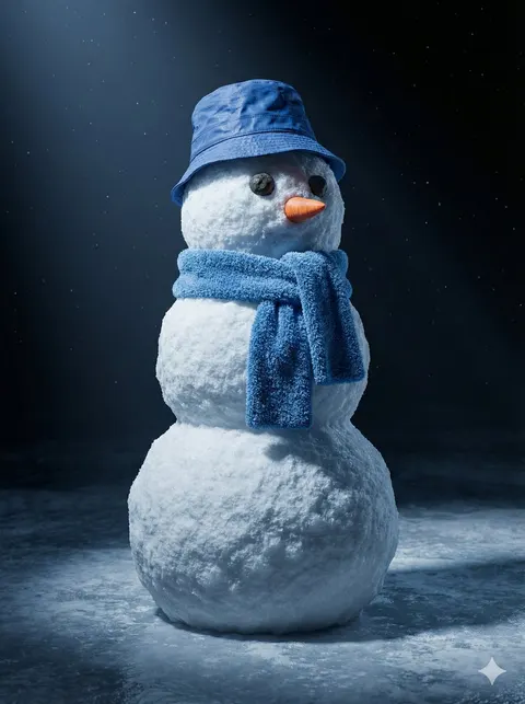 电影感 3D 雪人肖像