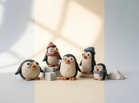 Handmade Clay Figurine Style with Wire Elements