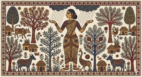 Indian Folk Art Depiction Prompt