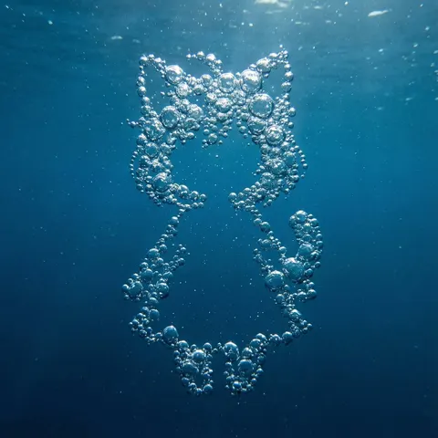 水下气泡构成人物剪影