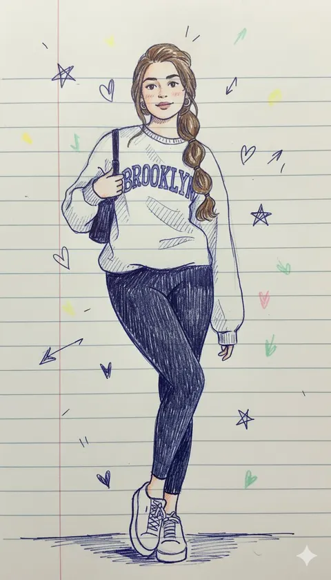 Notebook Pen Doodle Identity Preservation Prompt