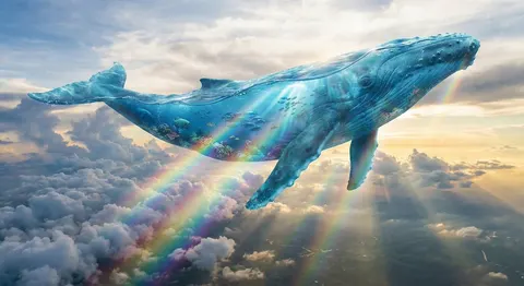 云端幻彩透明蓝鲸