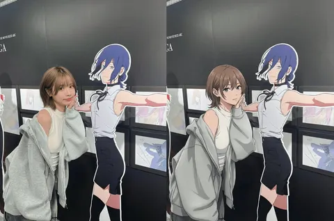 仅将左侧女孩转为动漫风