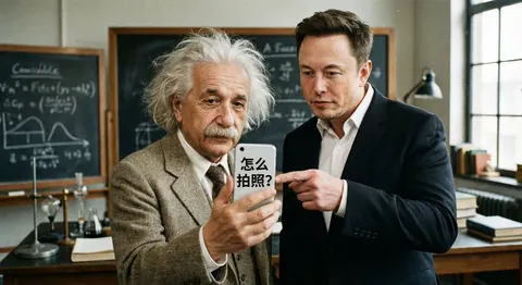 爱因斯坦与马斯克对镜自拍分镜