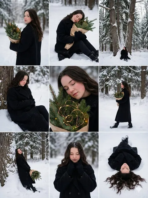 Ethereal Winter Forest Storyboard Prompt