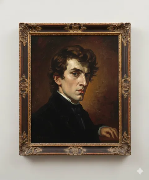 Image Generation Prompt: Arranging Delacroix's Chopin