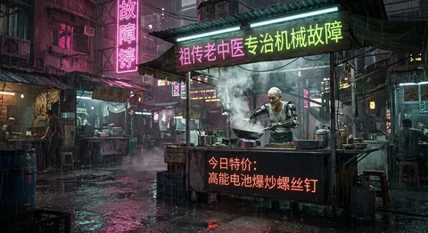 赛博朋克 80 年代中国街边摊