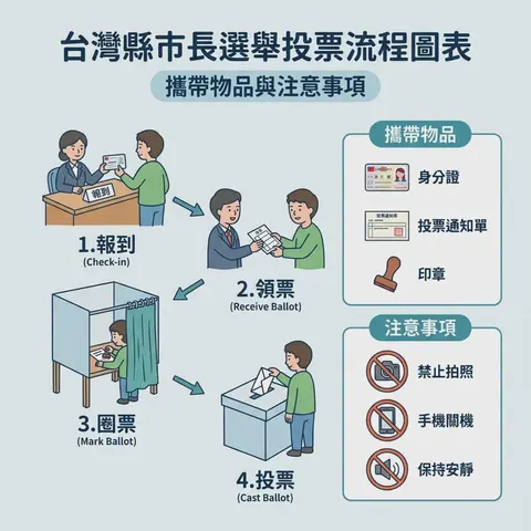 台湾县市市长选举投票流程图解