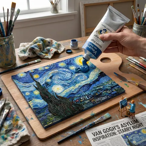 名画挤压成 3D 油画管浮雕