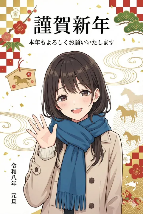 新年贺卡插画生成