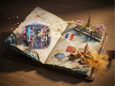 史诗级护照旅行 3D 场景