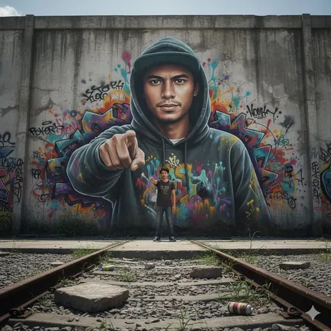 2D-to-3D Graffiti Mural Transition in Urban Surabaya