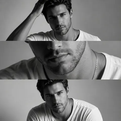 Monochrome Fashion Editorial Triptych