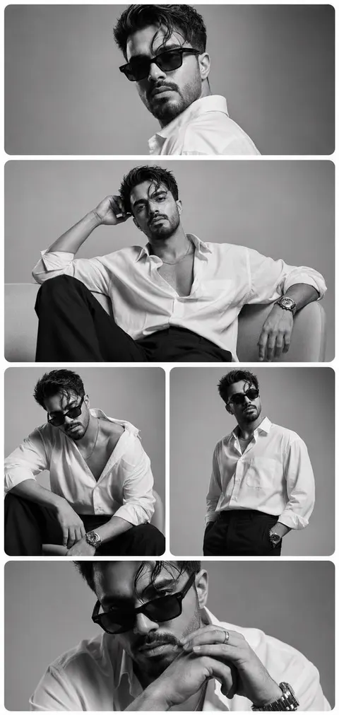 Monochrome Fashion Editorial Multi-Frame Collage