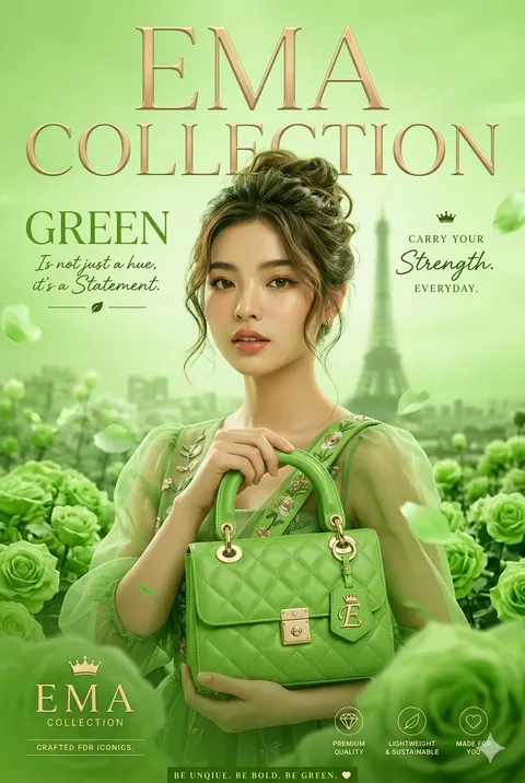 Green Fashion Advertisement Magazine Cover