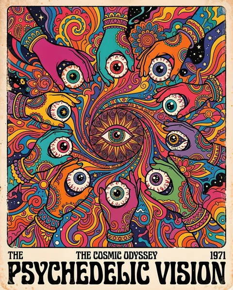 70s Psychedelic Hand Illustration