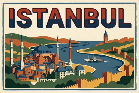 Magazine Cover Style Cityscape