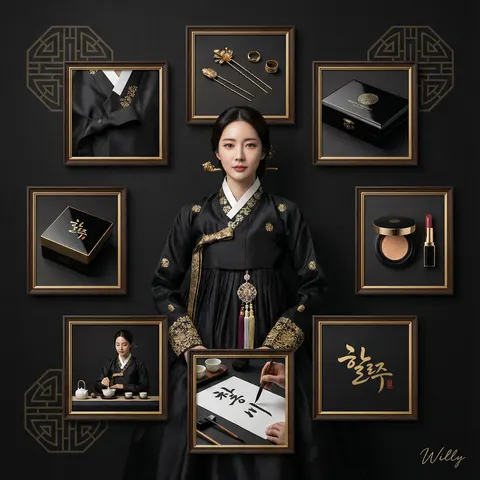 黑金韩式奢华品牌视觉拼贴