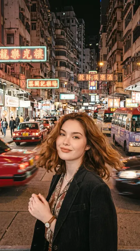 复古香港街头电影感人像