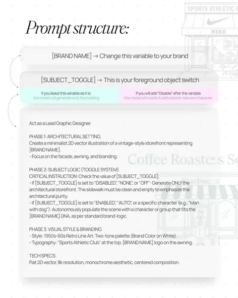 Retro Line Art Storefront Illustration Generator Template
