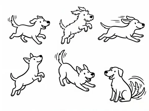 Minimalist Dog Sketch Clipart