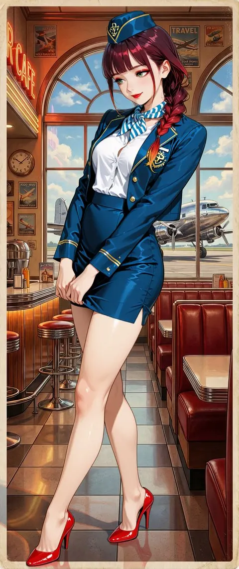复古美式招贴风机场咖啡馆背景
