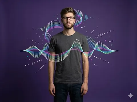 Abstract Audio Visualization Portrait