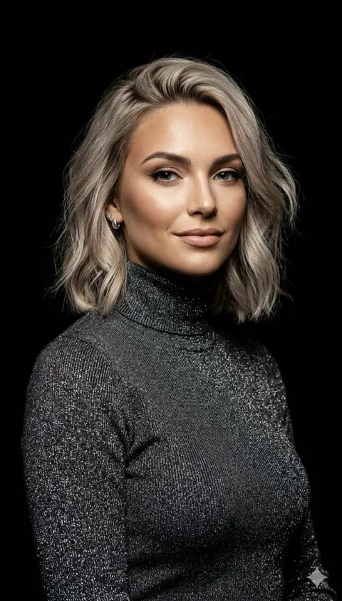 Professional Ash-Blonde Bob Portrait