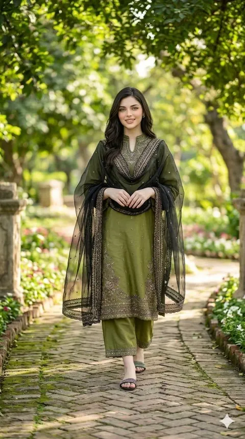 Garden Pathway Fashion Portrait