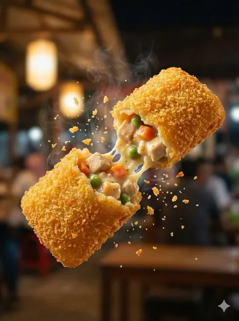 炸物空中爆裂微距美食摄影素材