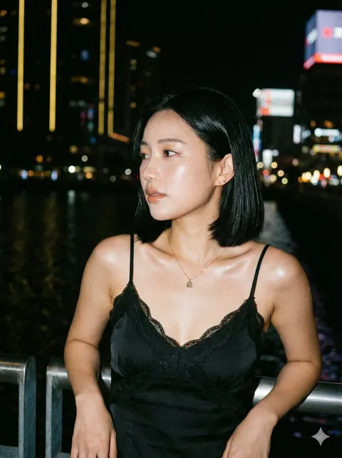 夜间闪光灯超写实人像