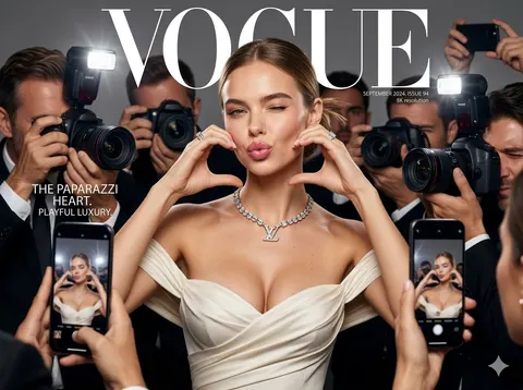 带人脸参考的VOGUE封面肖像