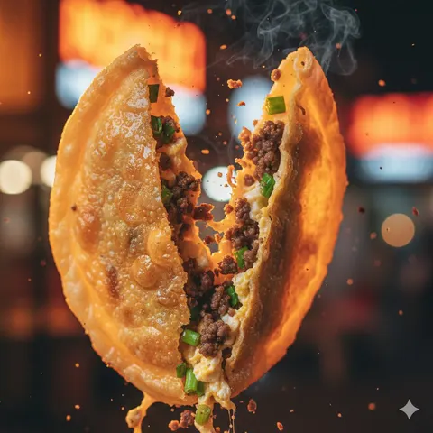 蛋塔撕裂瞬间微距美食摄影提示词