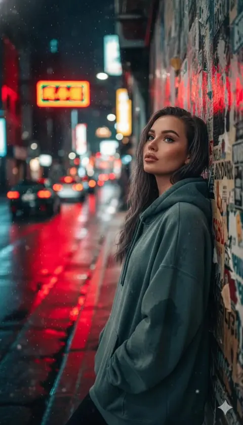 亚洲都市夜景电影感人像