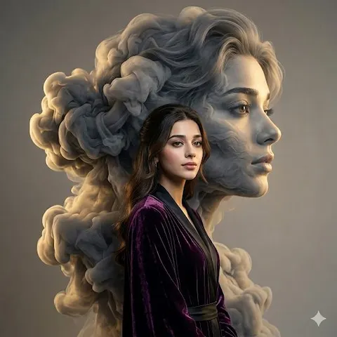 Smoke Silhouette Fashion Portrait