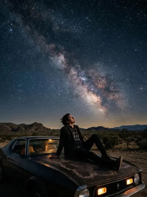 电影感星空夜景肖像