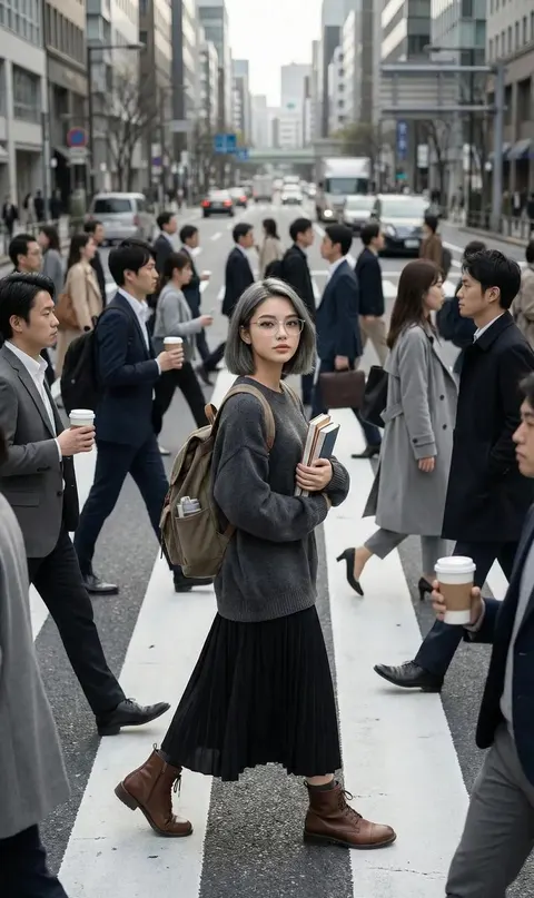 动态模糊城市街头摄影提示词