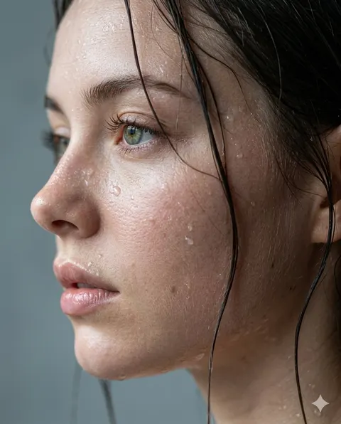 Cinematic Skincare Campaign Portrait