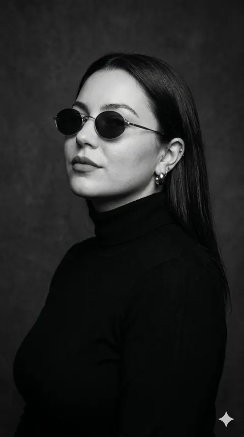 极简黑白时尚肖像