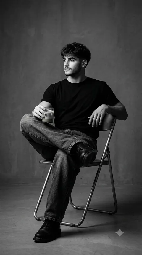 Black and White Studio Portrait