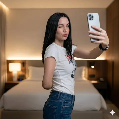 Luxury Bedroom Selfie Portrait