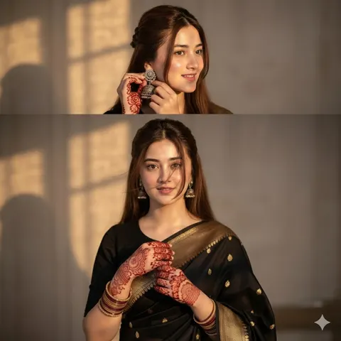 Indian bridal look cinematic collage