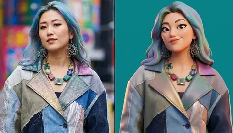 生成明亮搞怪的 3D 人物夸张头像