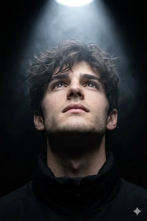 Hyper-realistic cinematic close-up portrait with dramatic lighting