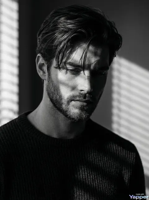 Film Noir Cinematic Black and White Portrait