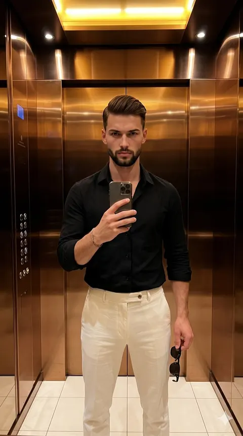 Urban Fashion Elevator Portrait