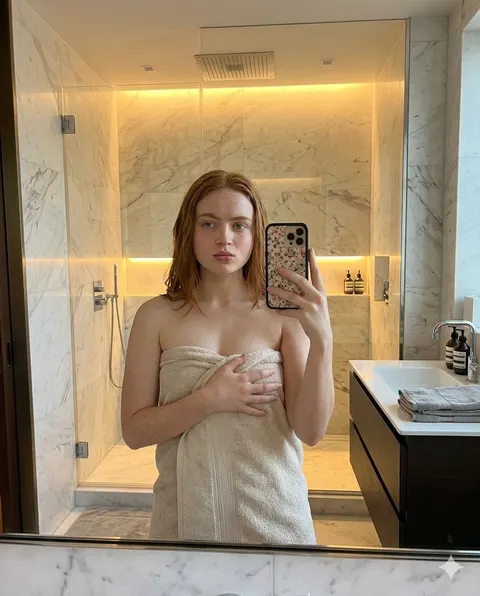 Modern Bathroom Mirror Selfie